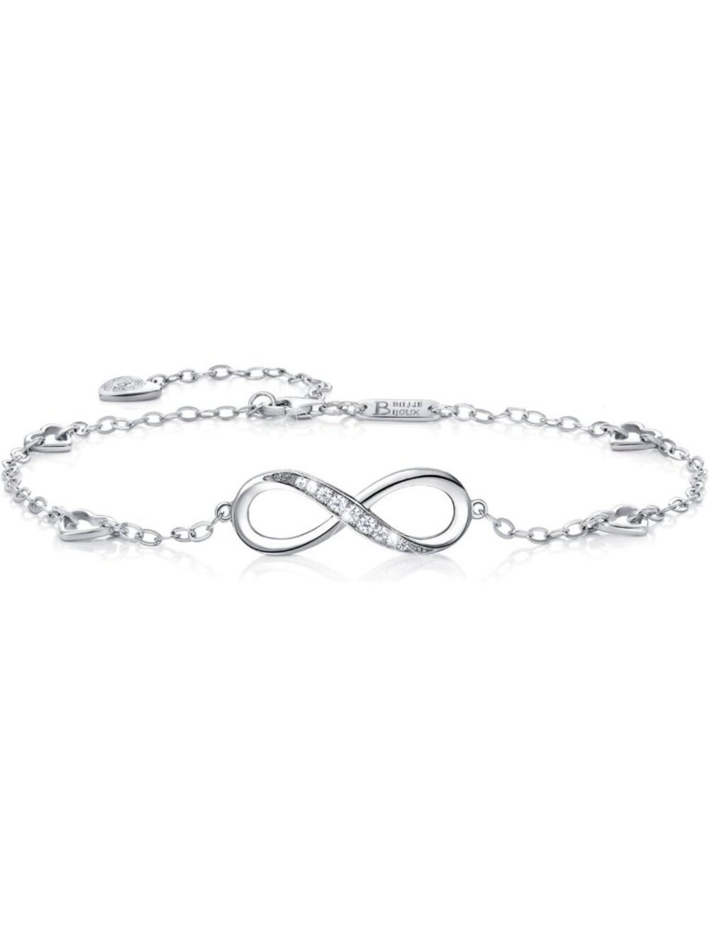 Sterling Silver 925 Infinity Anklet Bracelet for Women - Elegant & Adjustable